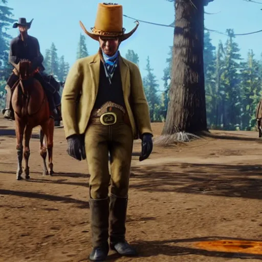 Image similar to Spongebob as a cowboy in Red Dead Redemption 2