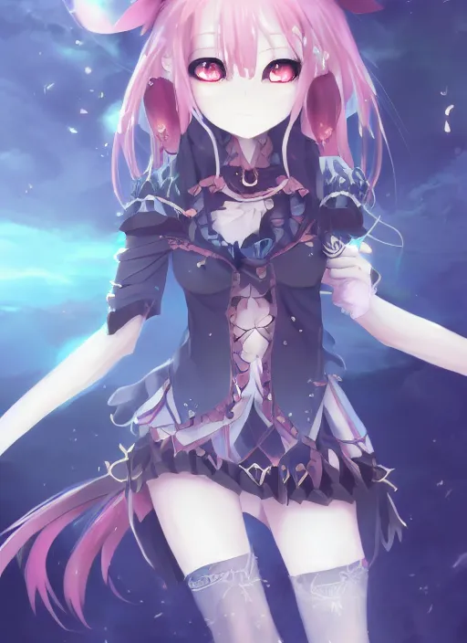 Prompt: a cute necromancer girl | | anime key visual, official media, illustrated by wlop, extremely detailed, 8 k, trending on pixiv, cinematic lighting, beautiful