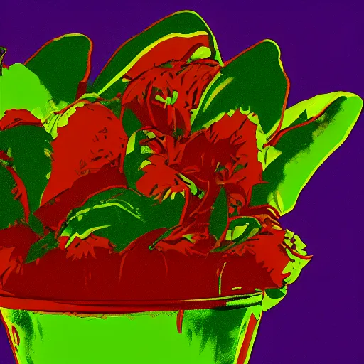 Prompt: a brocolli by andy warhol, digital art, trending on artstation