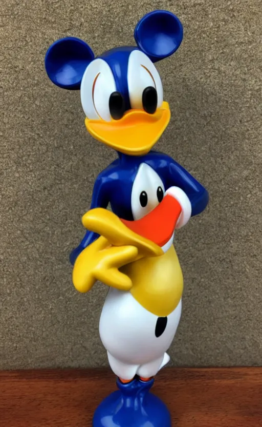 Image similar to disney, donald duck, 1980, figurine, made in china, detailed product photo