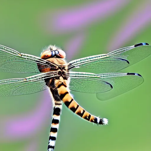 Image similar to a feline dragonfly - cat - hybrid, animal photography, wildlife photo