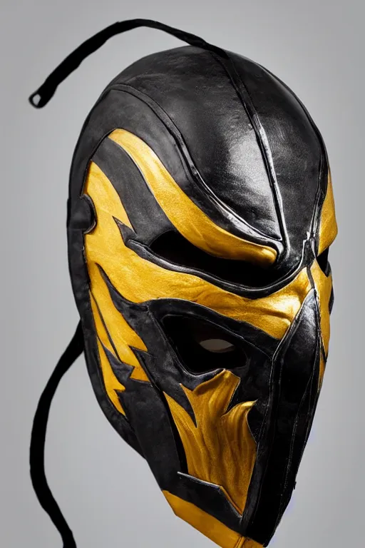 Prompt: Mortal Kombat half mask product photography