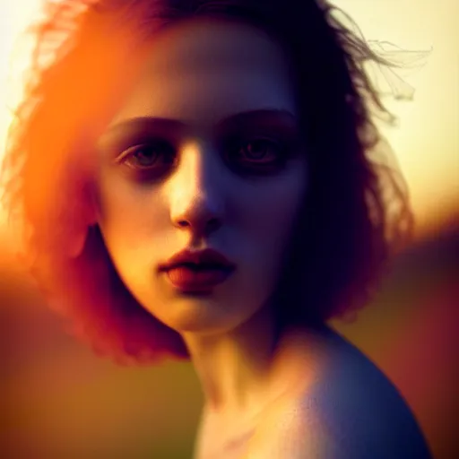 Image similar to photographic portrait of a stunningly beautiful english emo female in soft dreamy light at sunset, soft focus, contemporary fashion shoot, in a tim burton movie, by edward robert hughes, annie leibovitz and steve mccurry, david lazar, jimmy nelsson, extremely detailed, breathtaking, hyperrealistic, perfect face, octane render