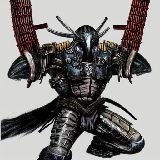 Prompt: concept art samurai predator in predator versus aliens