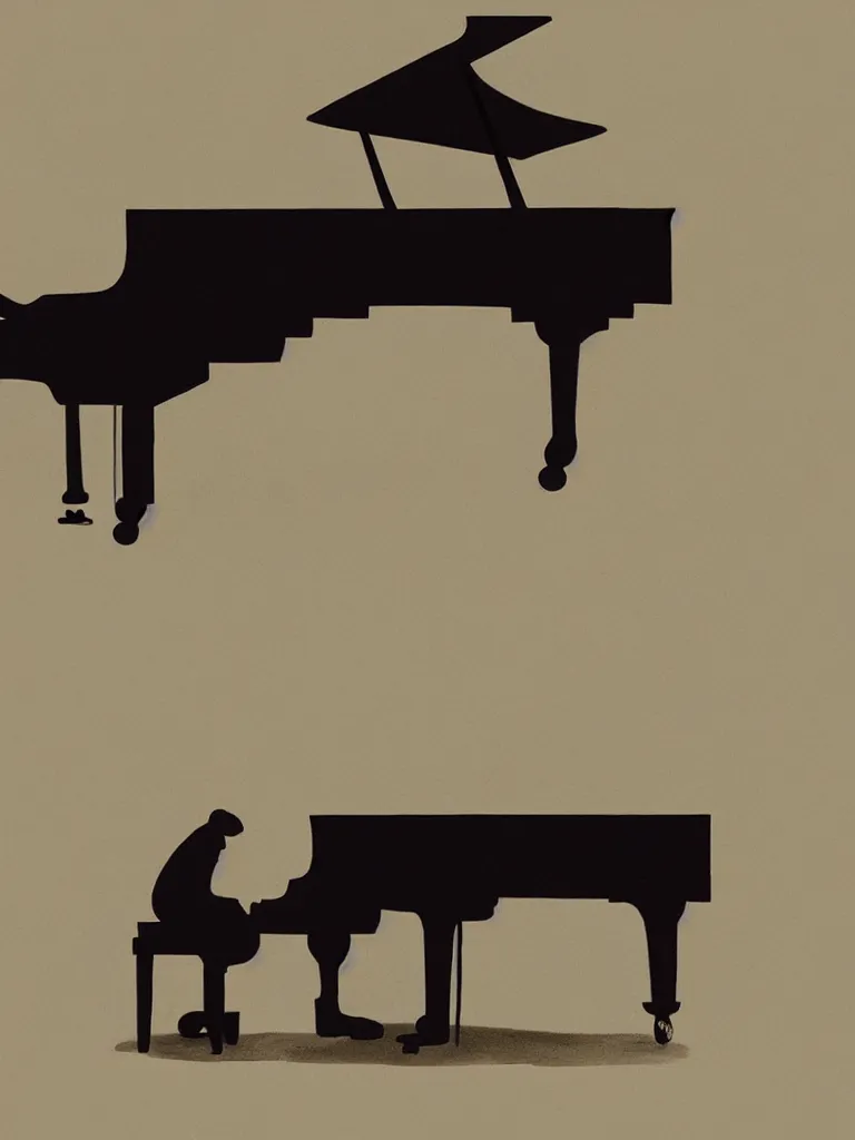 Prompt: playing piano by disney concept artists, blunt borders, rule of thirds