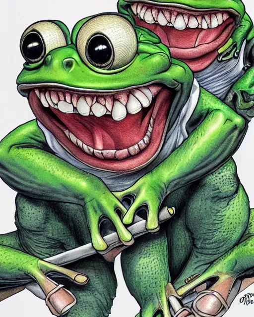 Image similar to two happy frogs by glenn fabry