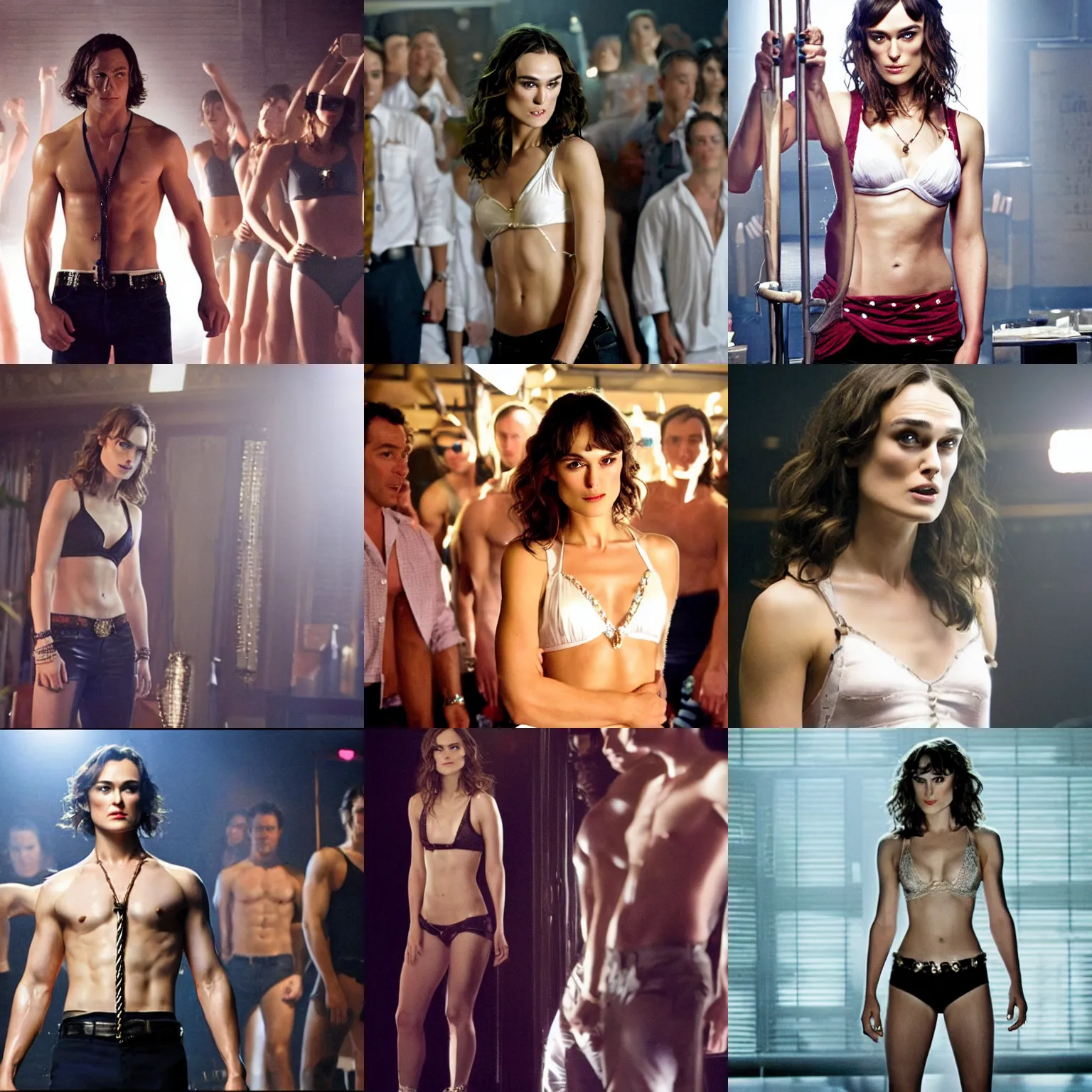 Prompt: keira knightley starring in magic mike, movie still
