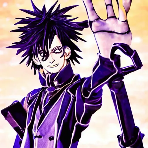 Prompt: edward scissorhands in jojo bizarre adventure