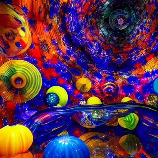 Image similar to Liminal space in outer space by Dale Chihuly