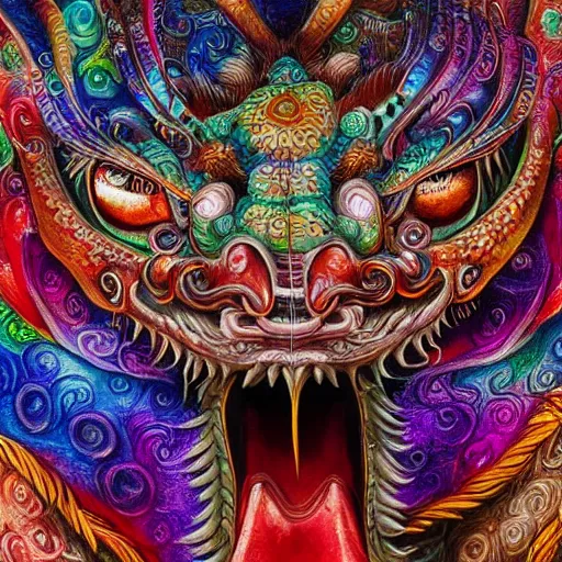 Prompt: beautiful close up chinese dragon face detailed painting in the style of josephine wall 4 k