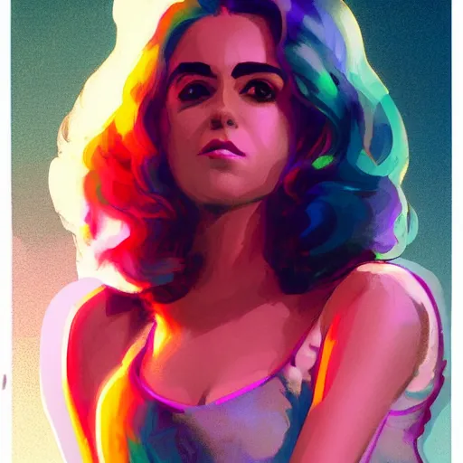 Image similar to portrait of a beautiful marina diamandis electra heart, volume lighting, concept art, by greg rutkowski!!, colorful, xray melting colors!!