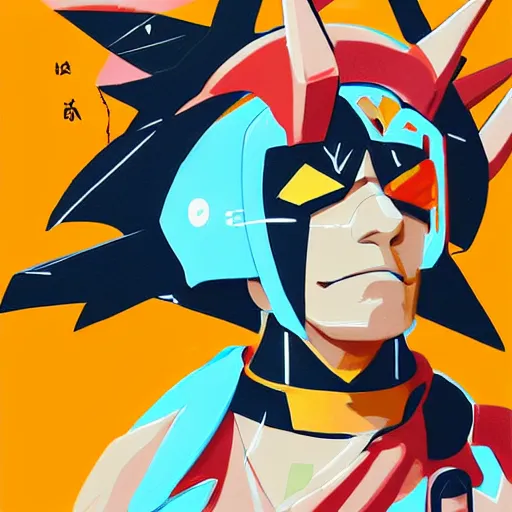 Image similar to Painting of Tengen Toppa Gurren Lagann k by Sachin Teng, asymmetrical, Organic Painting ,geometric shapes, Smoke, hard edges, energetic, graffiti, street art:2 by Sachin Teng:4