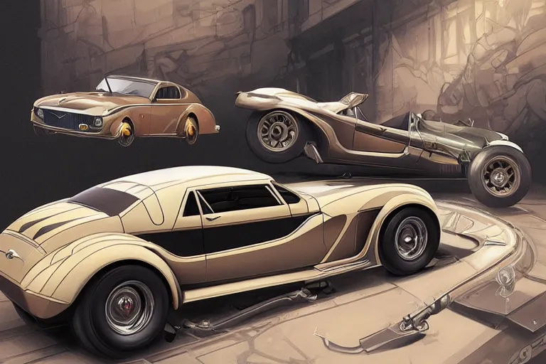 Image similar to combination 1930s luxury antique ford mustang and countach car, highly detailed, digital painting, artstation, concept art, sharp focus, illustration, art by artgerm and greg rutkowski and alphonse mucha