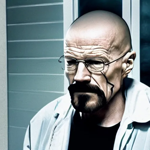 Image similar to Security cam footage of Walter White with airpods in