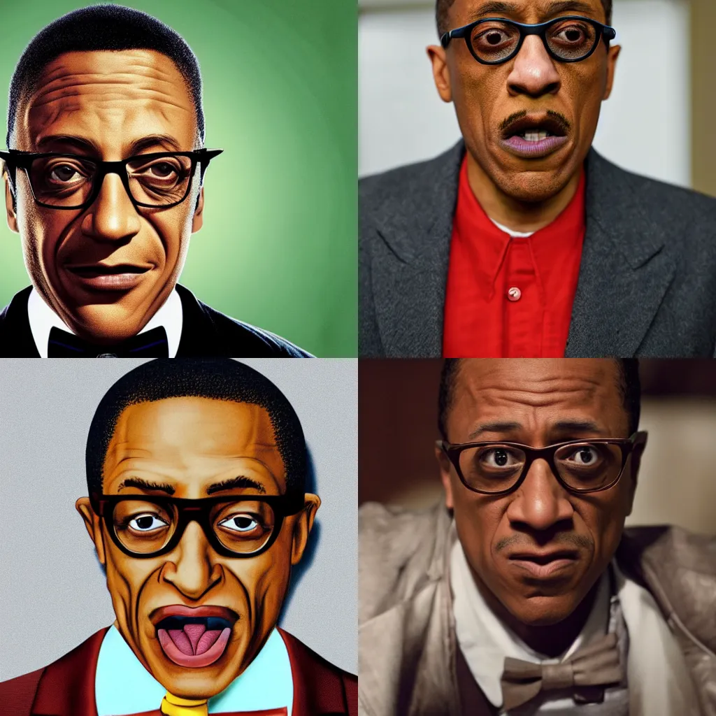 Prompt: Gustavo Fring making a goofy face, photo 4k
