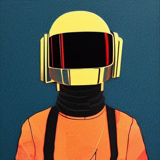 Image similar to Daft Punk picture by Sachin Teng, asymmetrical, dark vibes, Realistic Painting , Organic painting, Matte Painting, geometric shapes, hard edges, graffiti, street art:2 by Sachin Teng:4