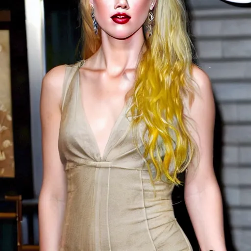 Prompt: a hybrid of gourd and amber heard intercross hybrid mix intercross hybrid mix
