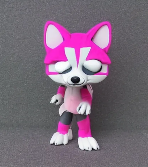 Image similar to pink wolf fursuit funko pop still sealed in box, ebay listing