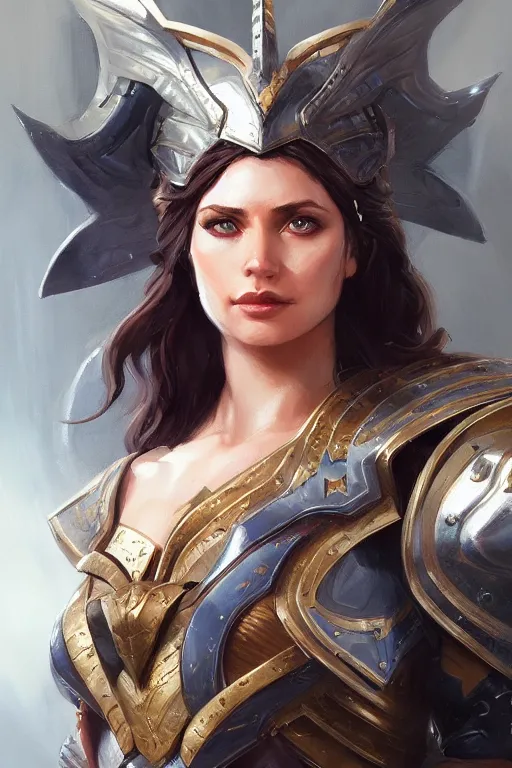 Image similar to amazon valkyrie athena, d & d, fantasy, portrait, highly detailed, headshot, digital painting, trending on artstation, concept art, sharp focus, illustration, art by artgerm and greg rutkowski and magali villeneuve