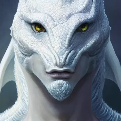 Prompt: Perfectly-centered portrait-photograph of a real life godly dragon with shining completely white eyes from heaven, lifelike, super highly detailed, professional digital painting, artstation, concept art, Unreal Engine 5, Photorealism, HD quality, 8k resolution, cinema 4d, 3D, beautiful, cinematic, art by artgerm and greg rutkowski and alphonse mucha and loish and WLOP