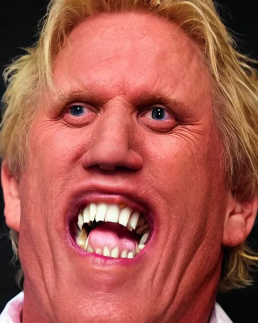 Image similar to gary busey merged with a strawberry