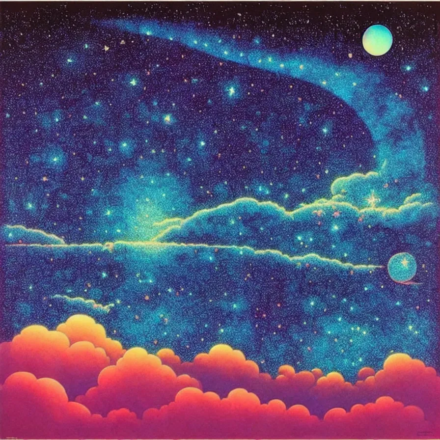 Prompt: ( ( ( ( beautiful starry sky and cloud and forest ) ) ) ) ) by mœbius!!!!!!!!!!!!!!!!!!!!!!!!!!!, overdetailed art, colorful, record jacket