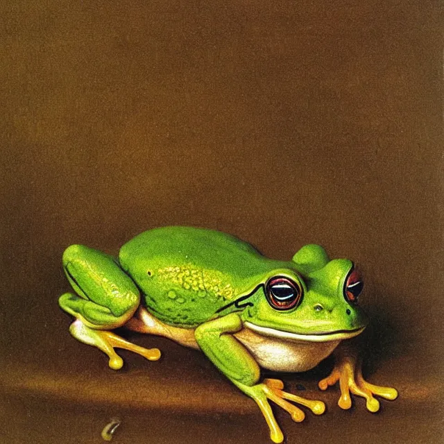 Prompt: animal, frog, character, by johfra bosschart