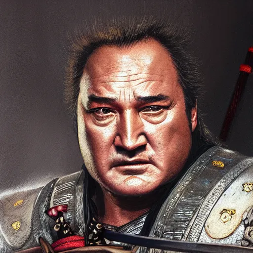 Image similar to UHD hyperrealism photo of Jim Belushi as a samurai warrior, by Antonio Caparo and Todd McFarlane and Greg Rutkowski, UHD, photorealistic correct face, realistic