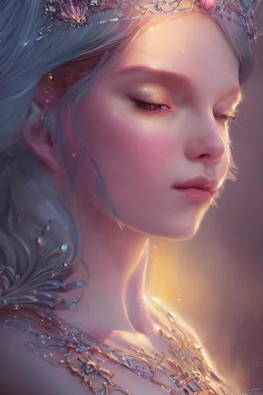 Image similar to fairy princess, highly detailed, d & d, fantasy, highly detailed, digital painting, trending on artstation, concept art, sharp focus, illustration, art by artgerm and greg rutkowski and magali villeneuve