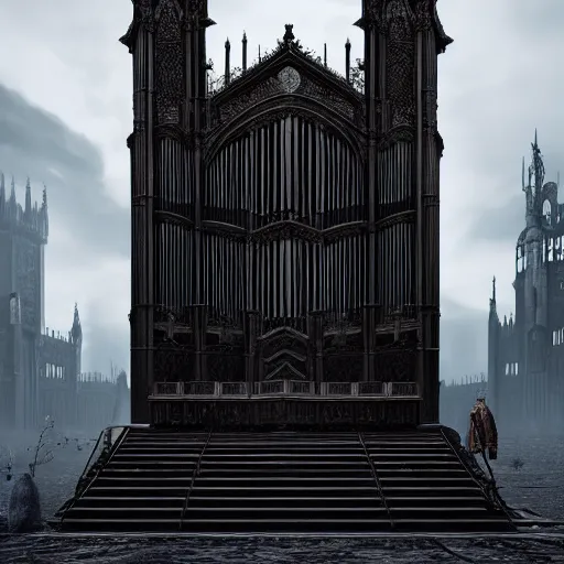 Prompt: massive estey organ at bloodborne style, gothic, octane render, art, masterpiece, artstation, award winning render