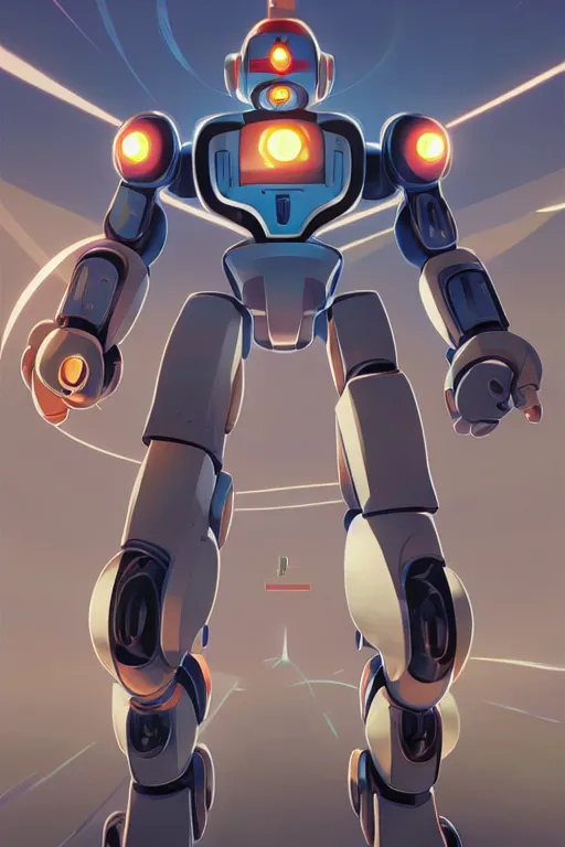 Image similar to metabots medabots medarotto medarot robot minimalist comics, behance hd by jesper ejsing, by rhads, makoto shinkai and lois van baarle, ilya kuvshinov, rossdraws global illumination ray tracing hdr radiating a glowing aura