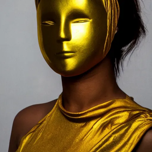 Prompt: girl in golden mask