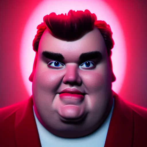 Image similar to portrait of john candy suffering, john candy crying, metaverse on fire, octane render, trending on artstation