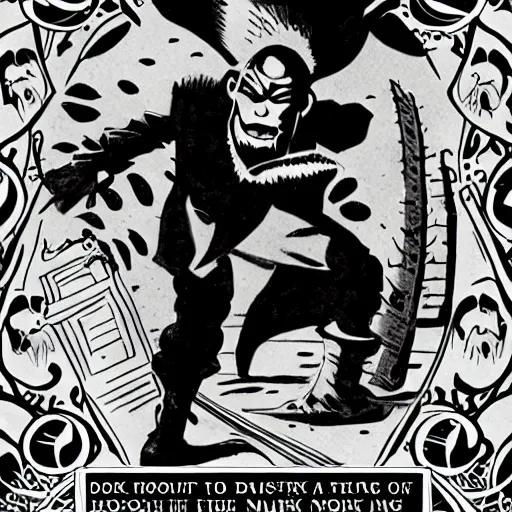 Image similar to A smug thief. Dark Fantasy, Film Noir, Black and White. High Contrast, Mike Mignola, D&D, OSR