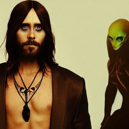 Prompt: jared leto as an alien