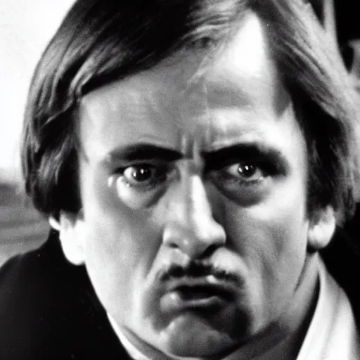 Prompt: Krzysztof Krawczyk in a still from a Polish black and white comedy movie The Cruise (1970)