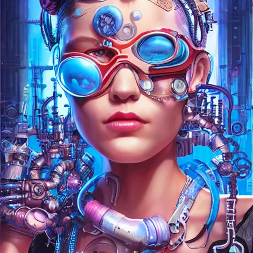 Image similar to lofi biopunk harley queen portrait, Pixar style, by Tristan Eaton Stanley Artgerm and Tom Bagshaw.