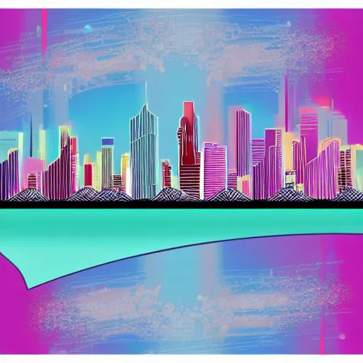 Image similar to abstract vector graphic of manila skyline, very very very very very amazing digital art