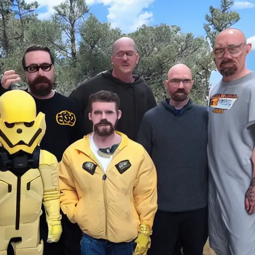 Image similar to walter white with the overwatch team