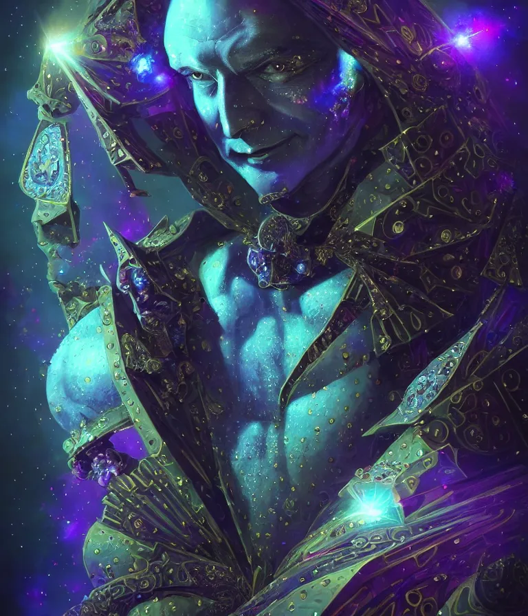 Image similar to front!!! shot of a court jester!!! character, mesmerizing fractal hypercubes, dark holography!!!, future, metallic nebula, crystalline edges, polygonal, elegant, highly detailed, centered, (((artstation, concept art, jagged, sharp focus, artgerm, Tomasz Alen Kopera, Peter Mohrbacher, donato giancola, Joseph Christian Leyendecker, WLOP, Boris Vallejo))), ((raytracing)), mugshot!!!!!, ugly!!!!!!, octane render, nvidia raytracing demo, octane render, nvidia raytracing demo, octane render, nvidia raytracing demo, 8K