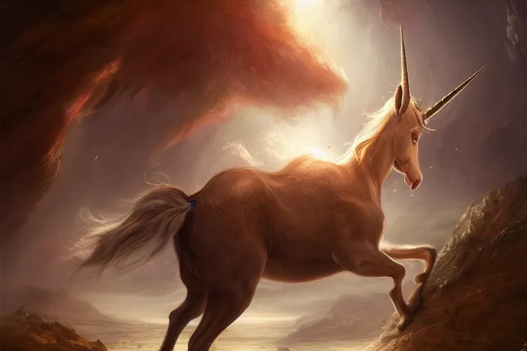 Prompt: a baby unicorn coming out of a egg, matte painting, concept art, digital art, trending on artstation, 4 k, extremely detailed, realistic, fantasy art, boris vallejo