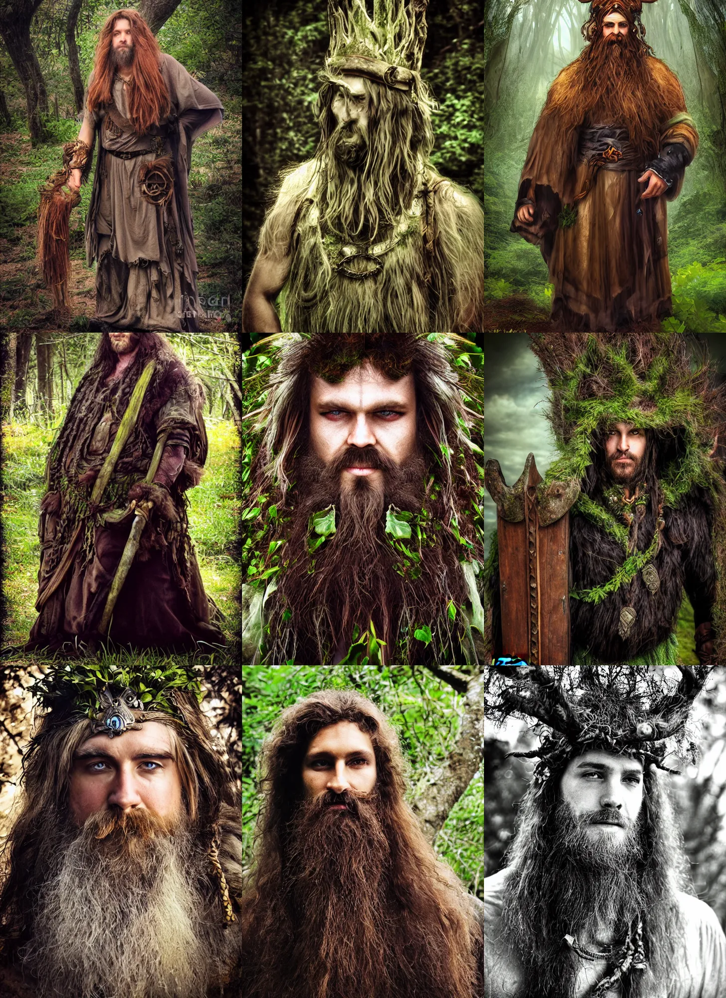 Prompt: photograph druid with a handsome face
