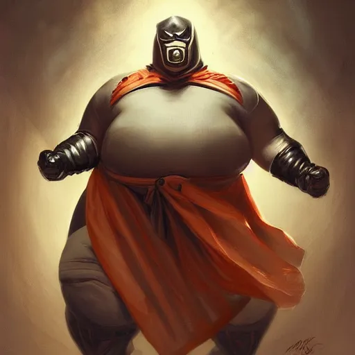 Image similar to a insanely detailed painting of a slightly overweight masked superhero wearing a tight fitting costume, staring at the computer nervously clicking on the mouse in the style of peter mohrbacher, dramatic lighting and composition, trending on artstation, concept art, comic book