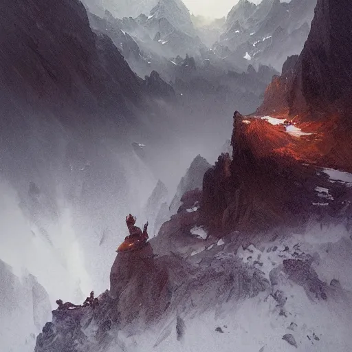 Image similar to a vast, black, rocky mountain range with a town at the foot of the mountain range, mysterious atmospheric lighting, painted, intricate, volumetric lighting, rich deep colours masterpiece, sharp focus, ultra detailed, by ruan jia and greg rutkowski