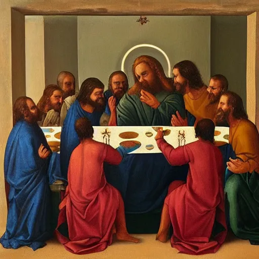 Prompt: The supper before The Last Supper | religious painting