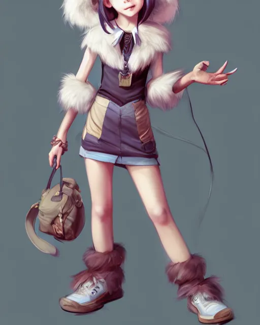 Image similar to character concept art of a cute young female anthropomorphic furry | | cute - fine - face, pretty face, key visual, realistic shaded perfect face, fine details by stanley artgerm lau, wlop, rossdraws, james jean, andrei riabovitchev, marc simonetti, and sakimichan, trending on artstation