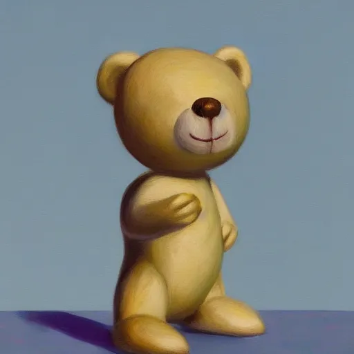 Prompt: spherical teddy bear with a timer, painted by Edward Hopper, painted by James Gilleard, surrealism, airbrush