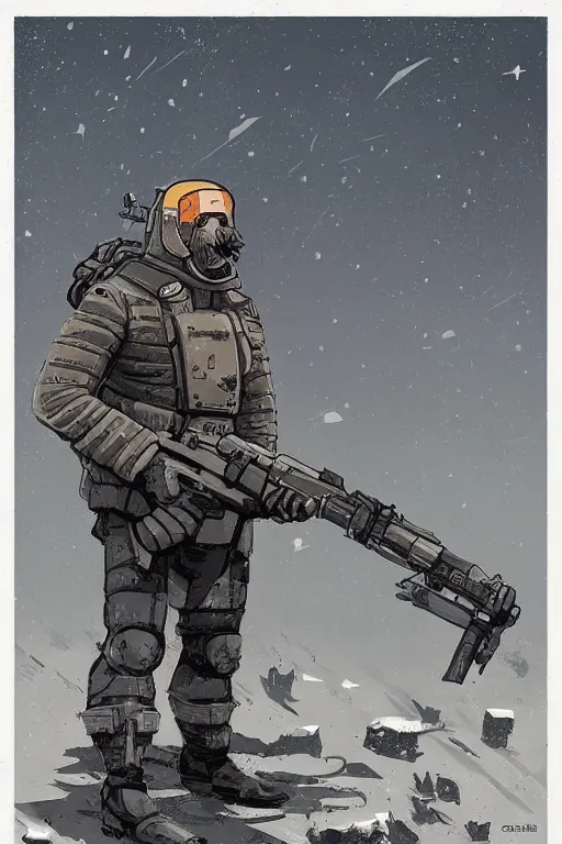 Image similar to a soviet russian nuclear galactic supersoldier by mcbess, greg rutkowski