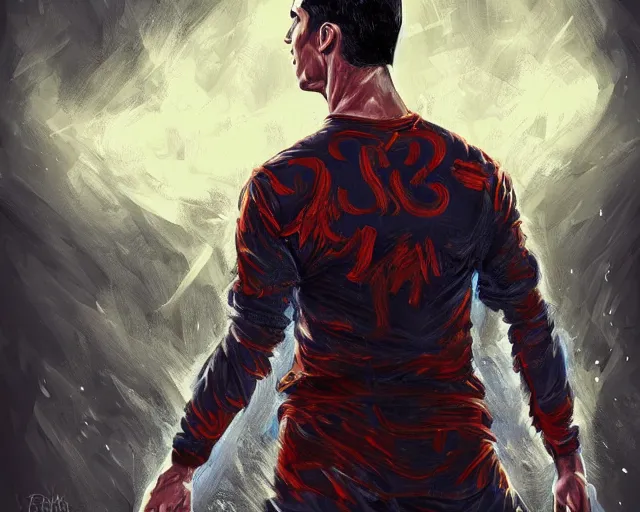 Image similar to cristiano ronaldo as a strong magician, fantasy art, in the style of tony start, illustration, epic, fantasy, intricate, elgant, amazing detail, digital painting, artstation, concept art, smooth, sharp focus
