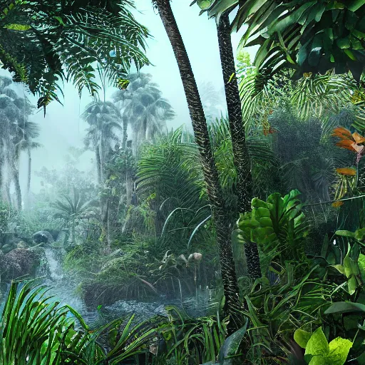 Image similar to jungle filled with spider web, ultra realistic, intricate details, highly detailed, photorealistic, 8 k, vegetation, water